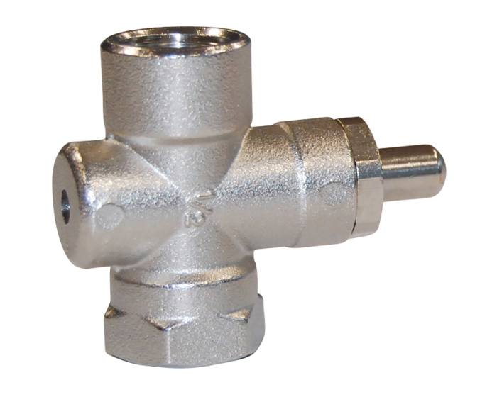 Pressure gauge holder with push-button valve 1/4''